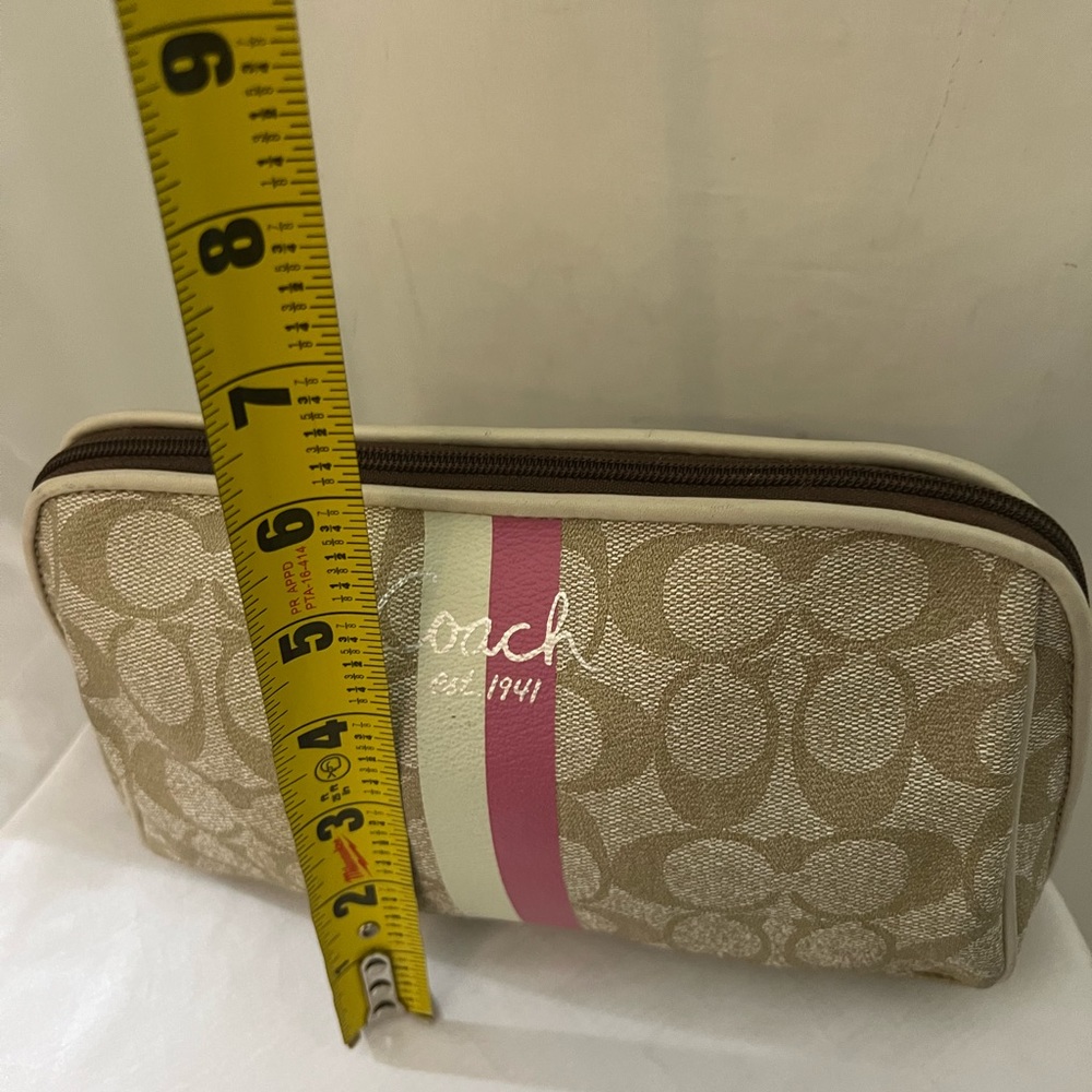 Coach Signature Coated Canvas Pouch Gem